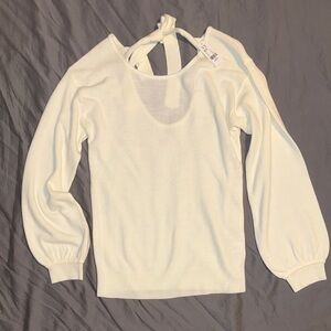 NWT New York & Company Cream Tie-Back Sweater